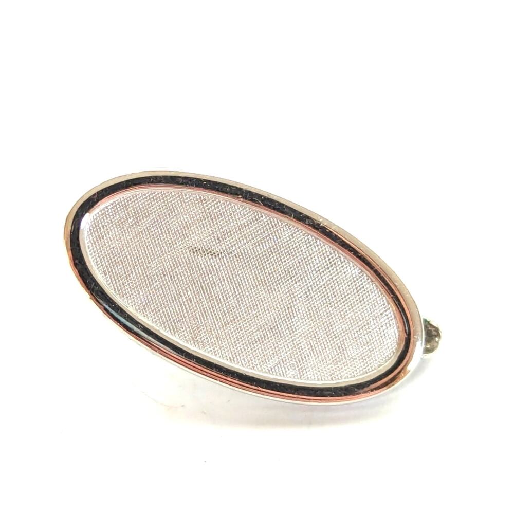 Vintage Swank Brushed Silver Tone Classic Oval Textured Small Tie Clip